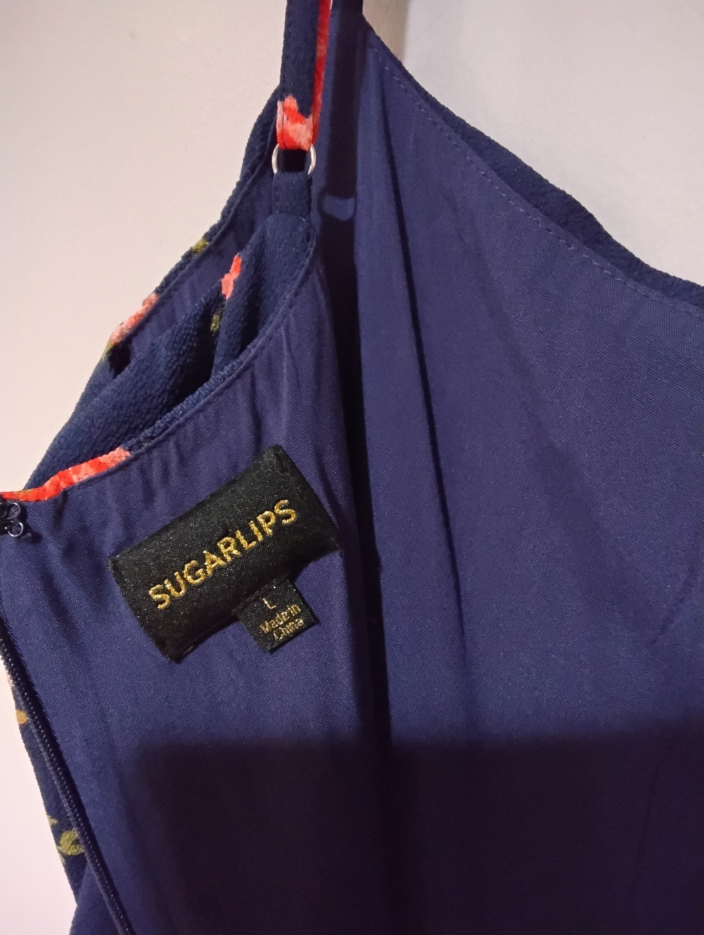Sugarlips Navy Maxi Dress with Red Floral Print - Picture 7 of 9